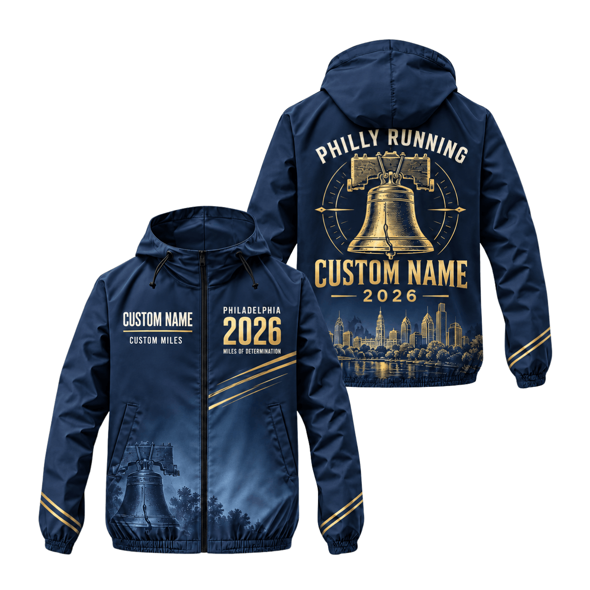 Personalized Philly Bell Running 2026 Running Windbreaker Jacket