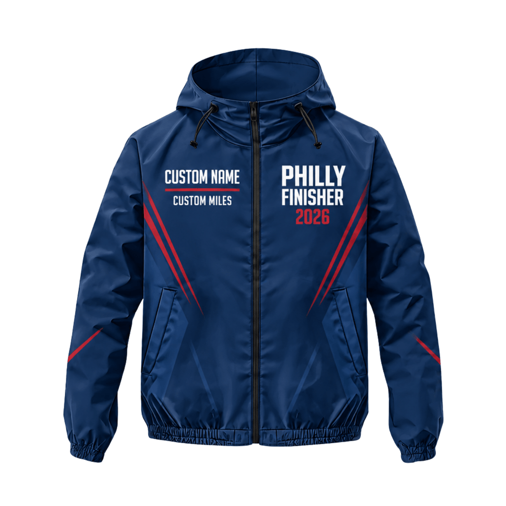 Personalized Philly Finisher 2026 Running Windbreaker Jacket