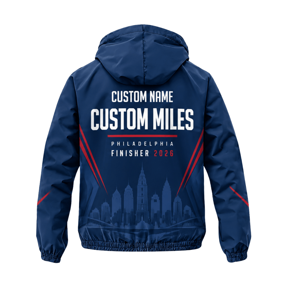 Personalized Philly Finisher 2026 Running Windbreaker Jacket