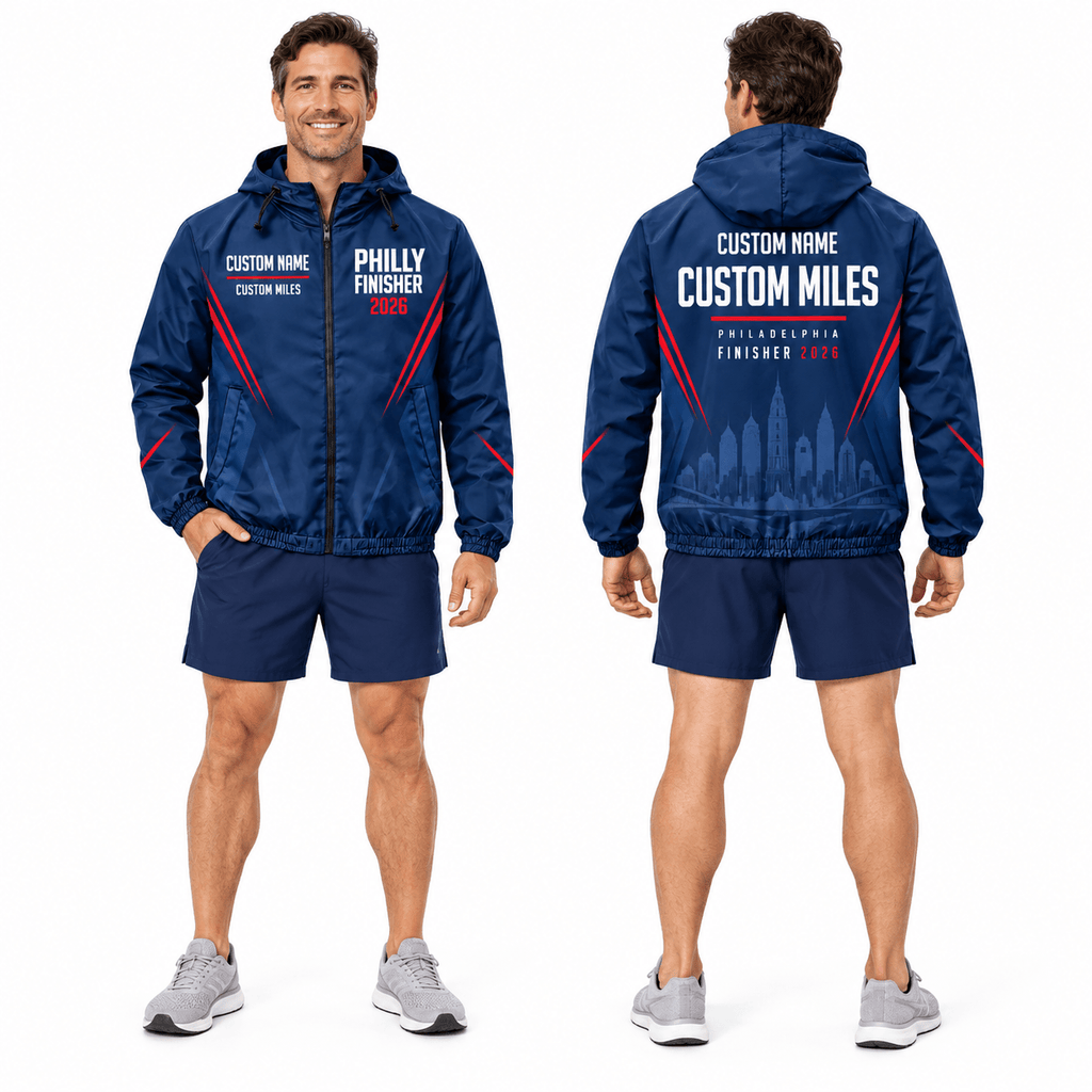 Personalized Philly Finisher 2026 Running Windbreaker Jacket
