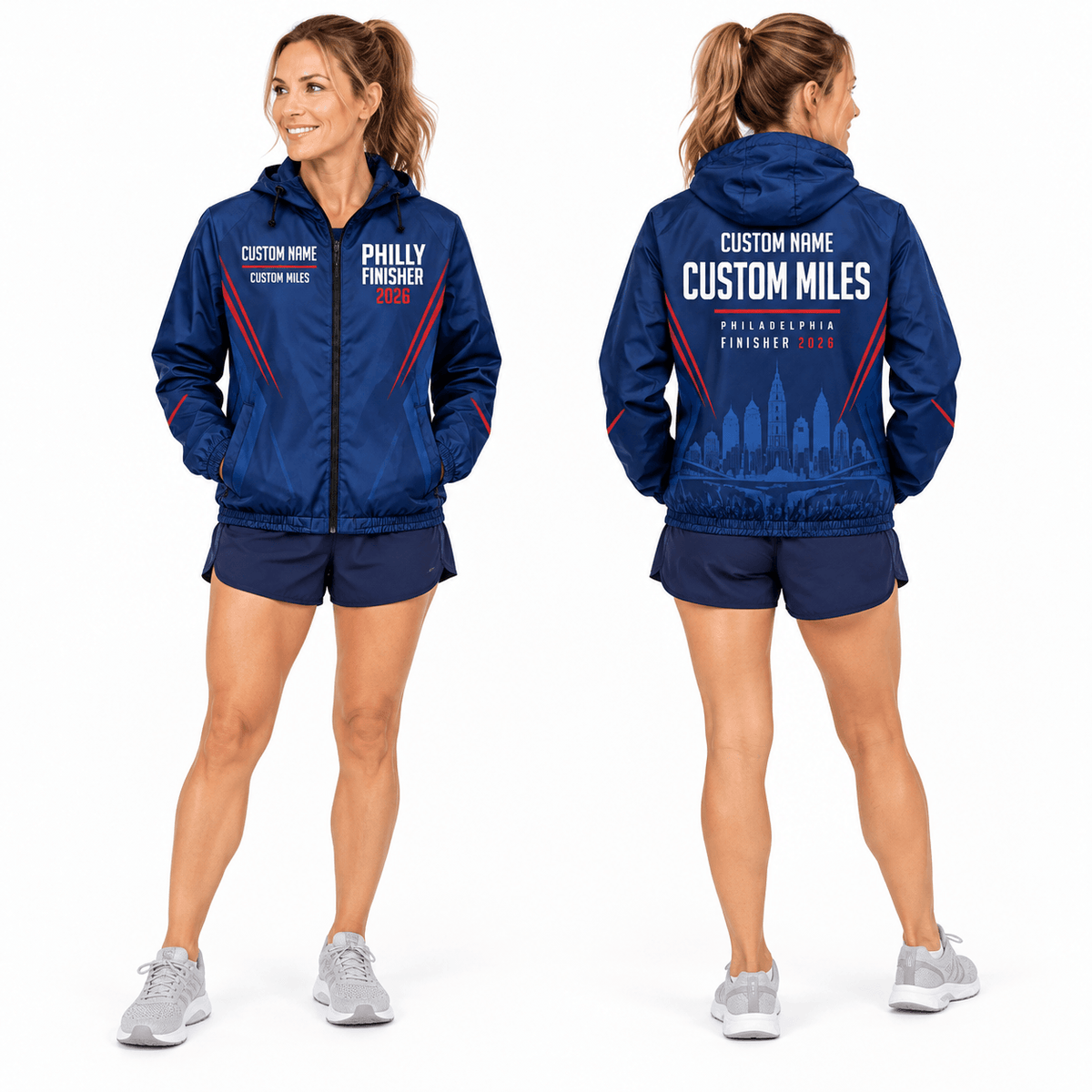 Personalized Philly Finisher 2026 Running Windbreaker Jacket