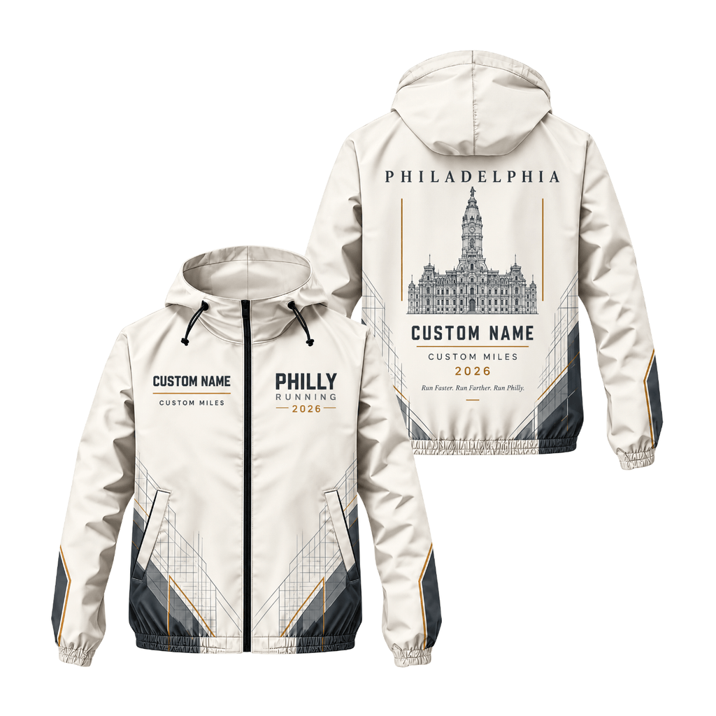 Personalized Philly Running 2026 Running Windbreaker Jacket