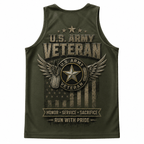 Veteran Running Tank Top - Proud Army Veteran Tech Running Singlet