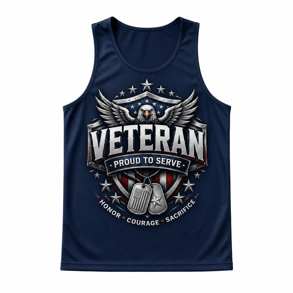 Veteran Running Tank Top - Proud Veteran Tech Running Singlet