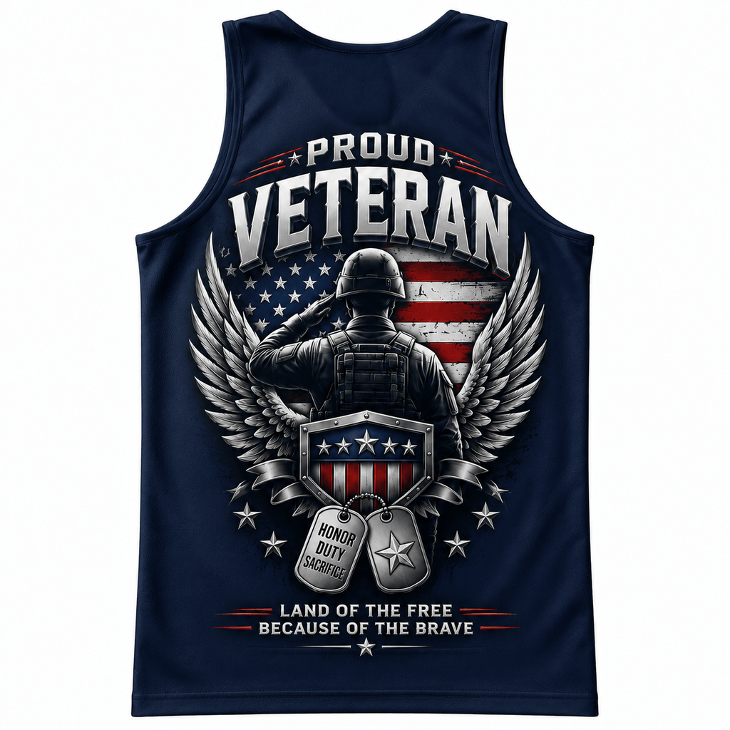 Veteran Running Tank Top - Proud Veteran Tech Running Singlet