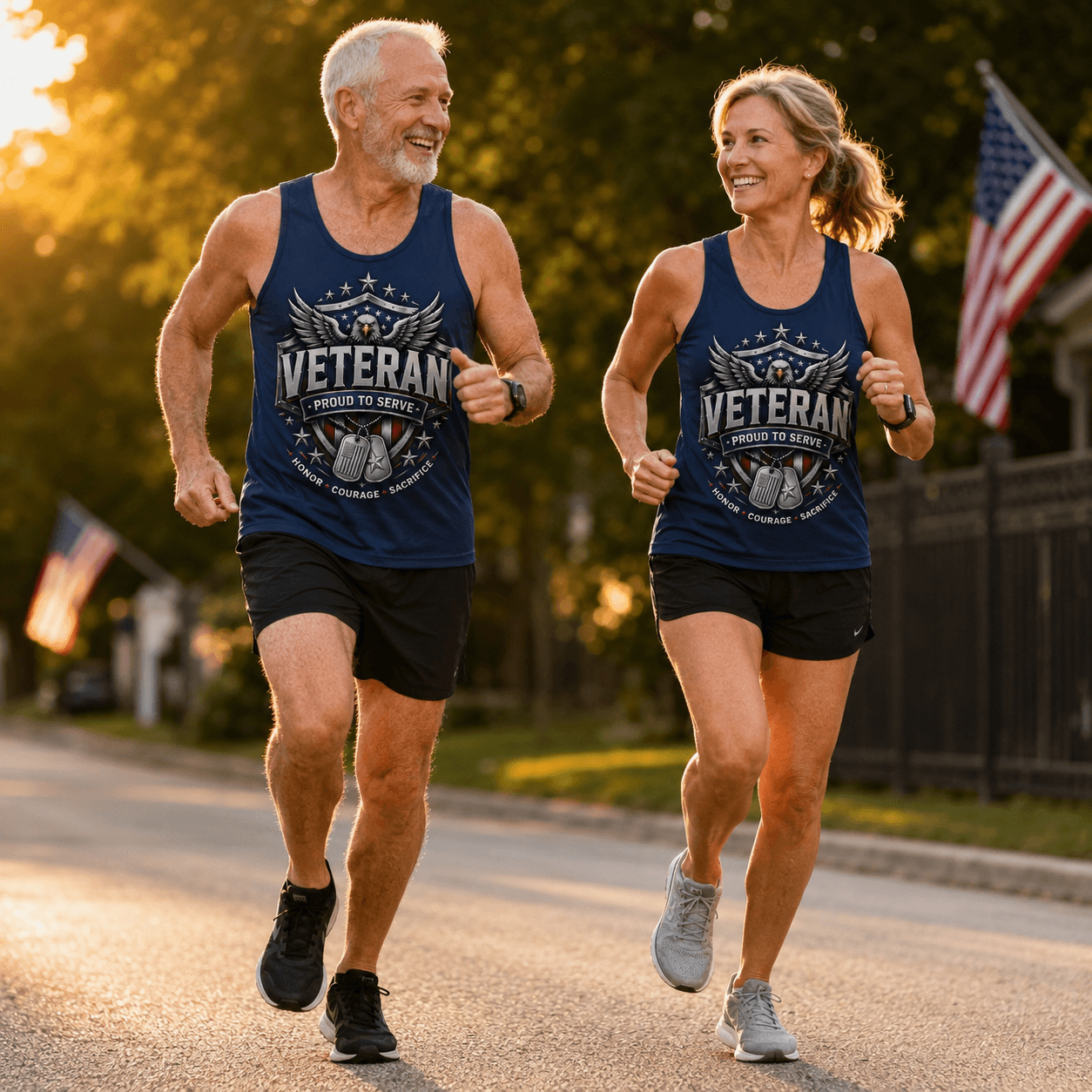 Veteran Running Tank Top - Proud Veteran Tech Running Singlet