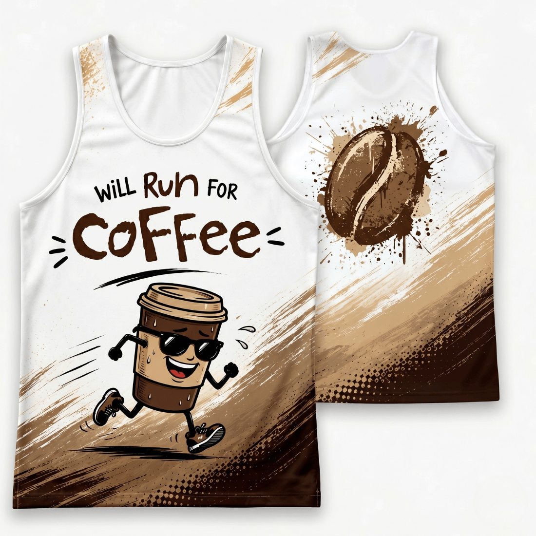 Run for Coffee Tech Running Tank Top