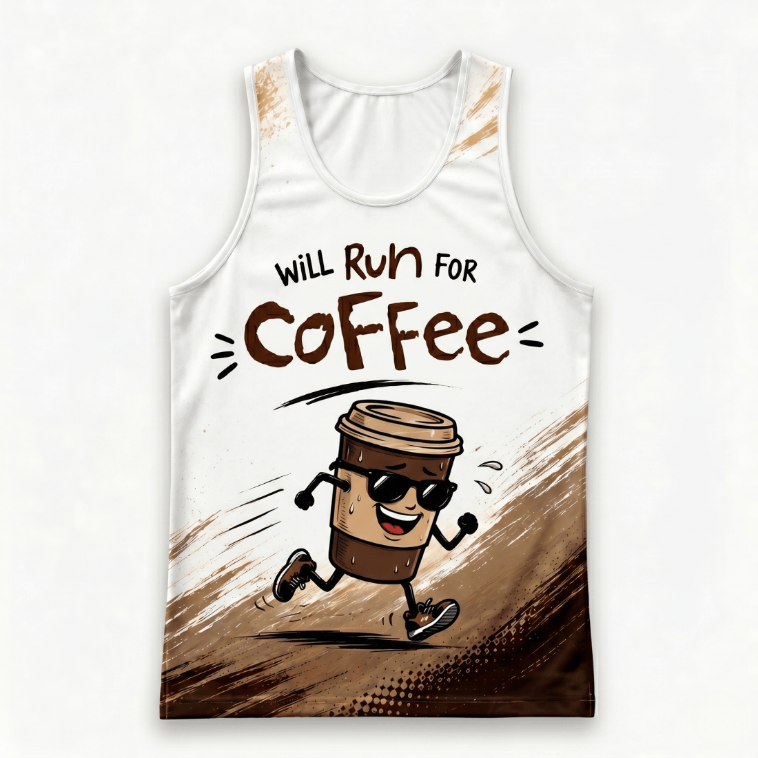 Run for Coffee Tech Running Tank Top