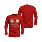 Stop Staring At My Reindeers Funny Unisex Running Long Sleeve Shirt