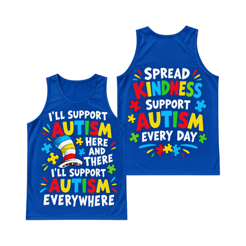 Support Autism Everywhere Running Singlet Unisex Tank Top