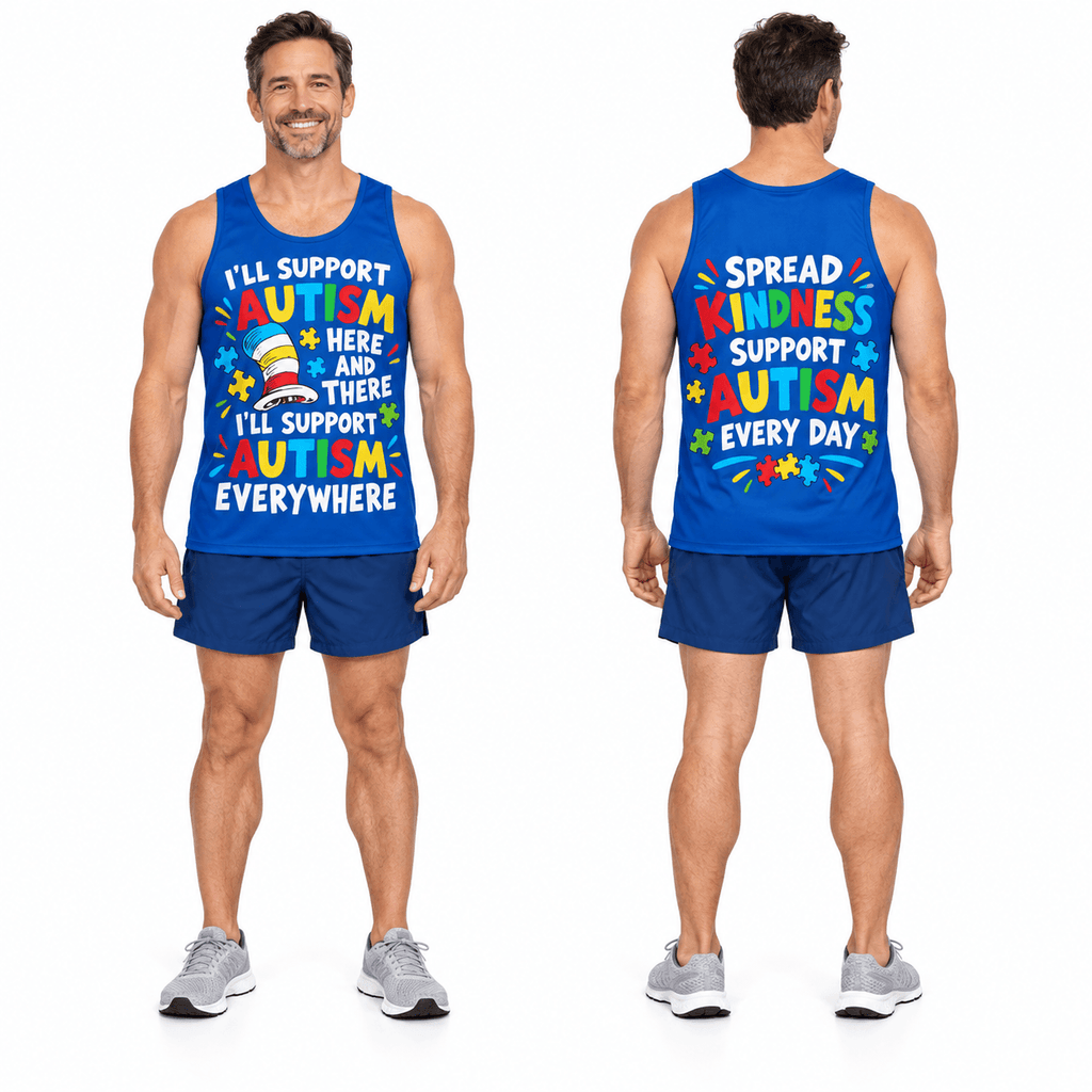 Support Autism Everywhere Running Singlet Unisex Tank Top