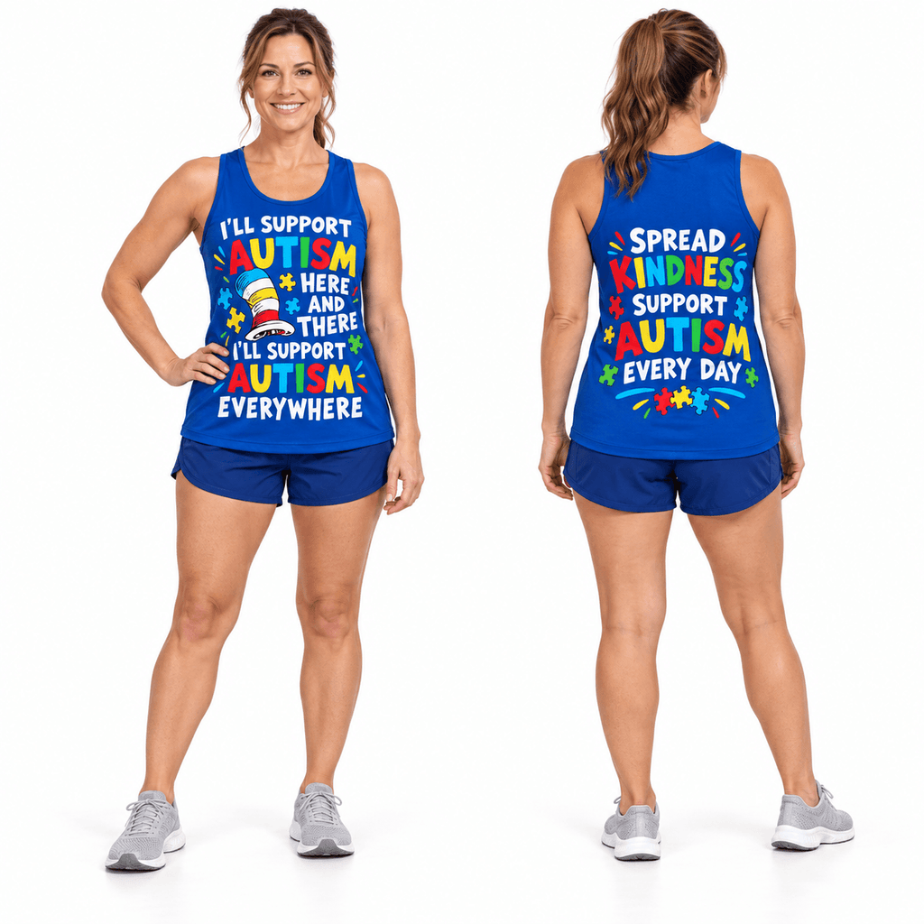 Support Autism Everywhere Running Singlet Unisex Tank Top