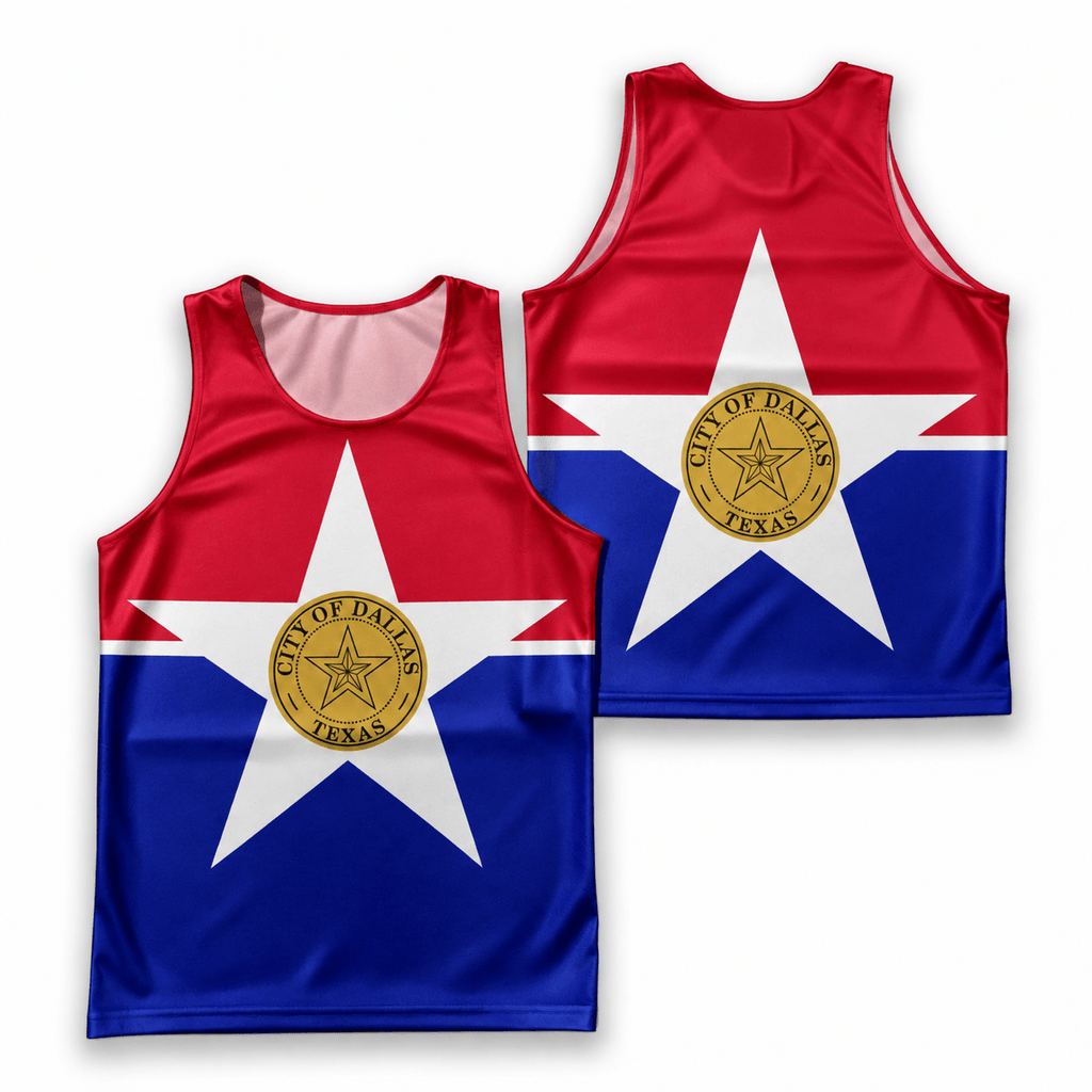 Texas Running Tank Top Dallas City Flag Running Singlet for Men and Women