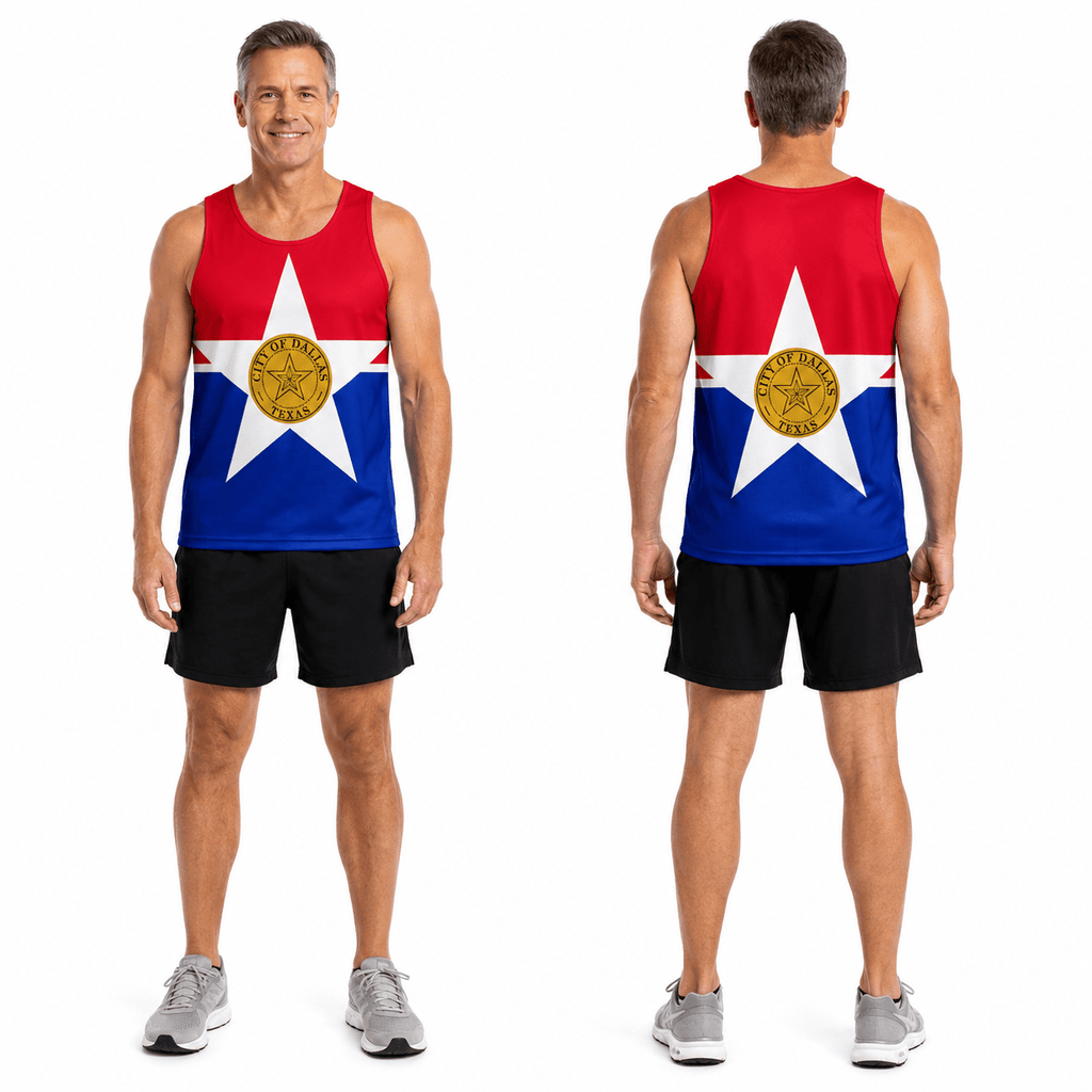 Texas Running Tank Top Dallas City Flag Running Singlet for Men and Women