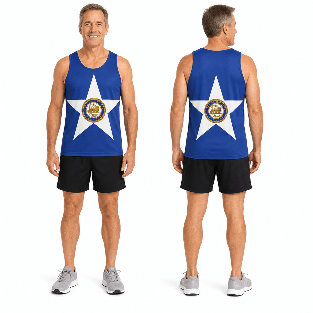 Texas Running Tank Top Houston City Flag Running Singlet for Men and Women