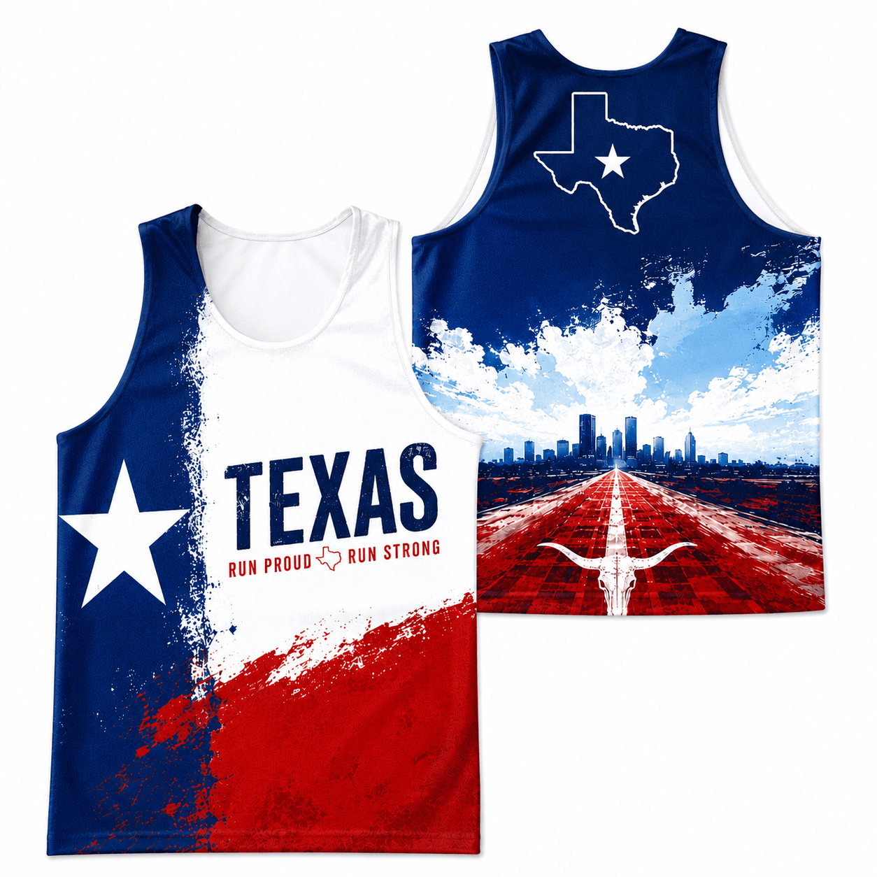 Texas Running Tank Top Run Proud Run Strong Running Singlet for Men and Women