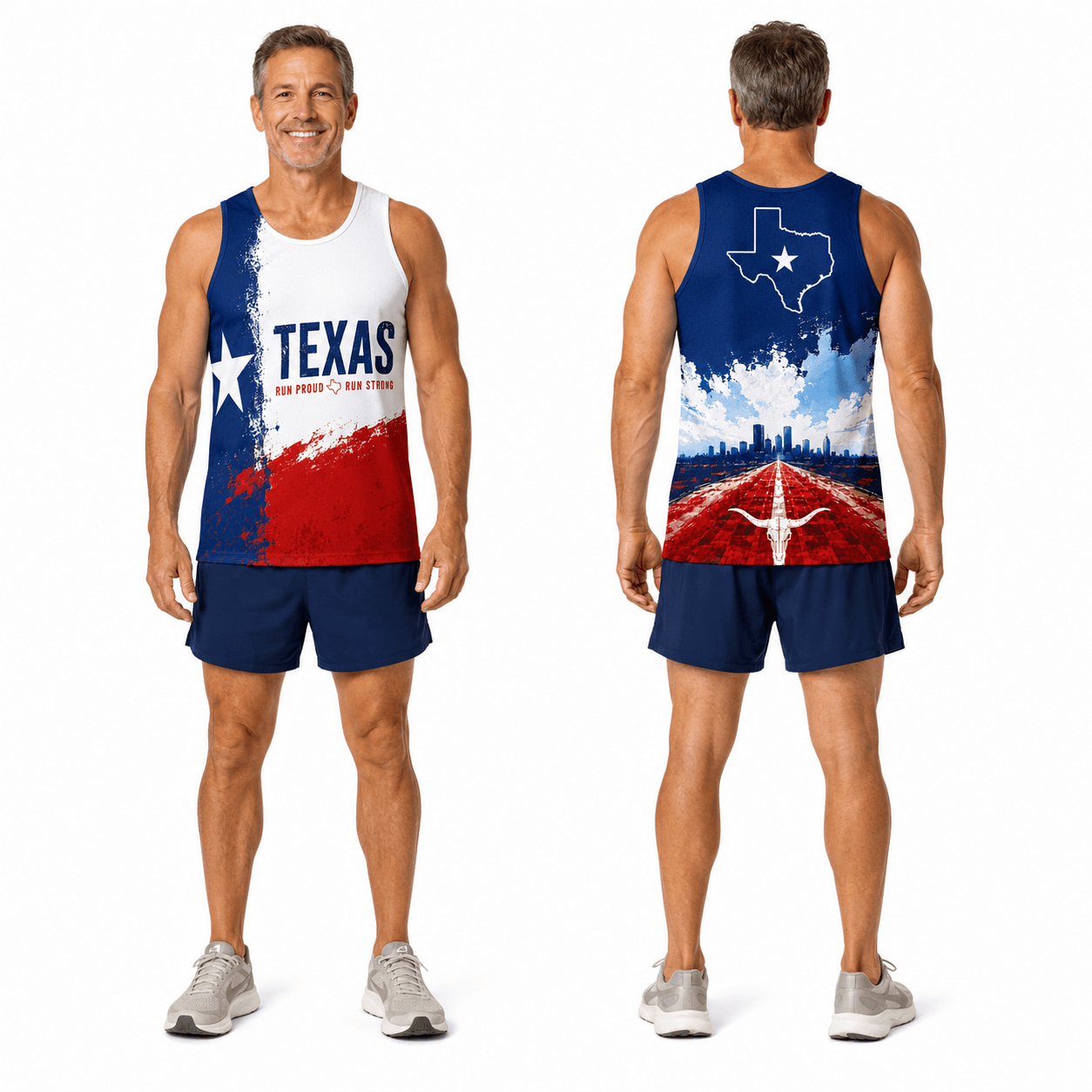 Texas Running Tank Top Run Proud Run Strong Running Singlet for Men and Women