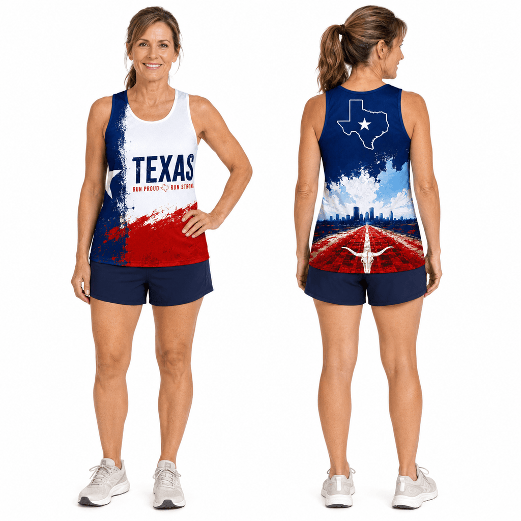 Texas Running Tank Top Run Proud Run Strong Running Singlet for Men and Women