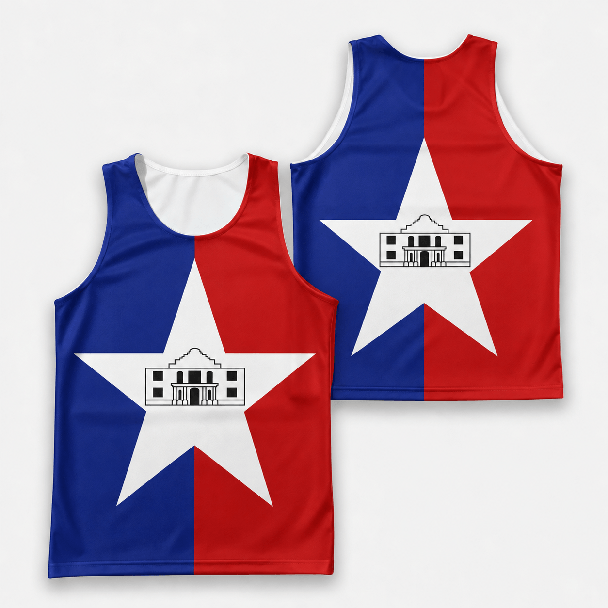 Texas Running Tank Top San Antonio City Flag Running Singlet for Men and Women