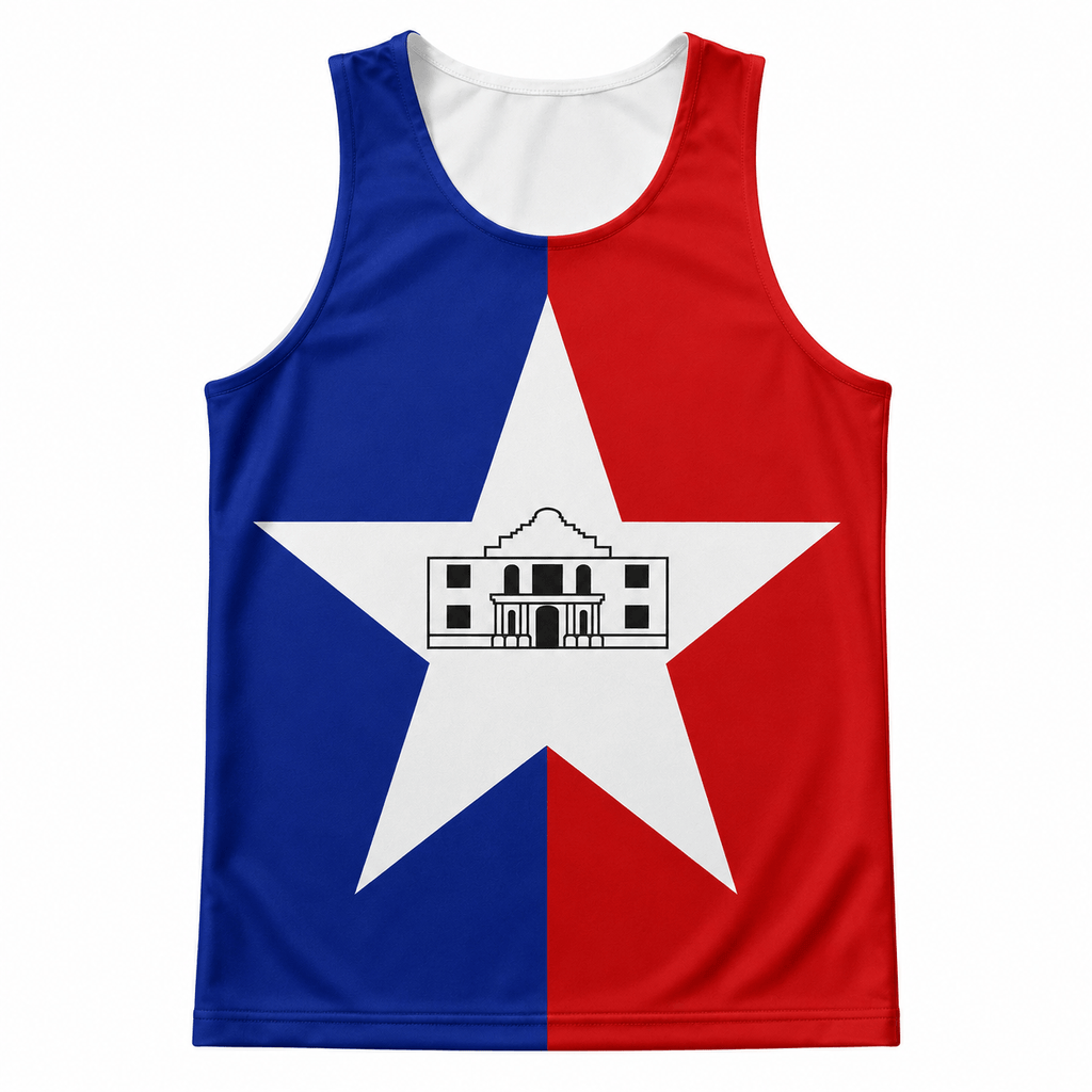 Texas Running Tank Top San Antonio City Flag Running Singlet for Men and Women