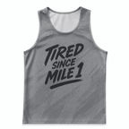 Funny Running Tank Top - Tired Runner Quote Tech Running Singlet