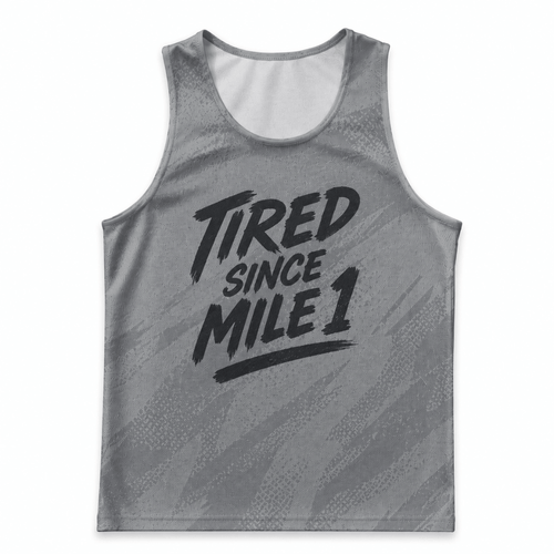 Funny Running Tank Top - Tired Runner Quote Tech Running Singlet