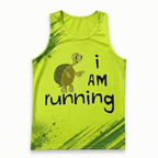 Funny Running Tank Top - Turtle Runner Quote Tech Running Singlet