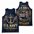 Veteran Running Tank Top - U.S. Navy Anchor Tech Running Singlet