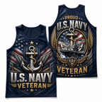 Veteran Running Tank Top - U.S. Navy Anchor Tech Running Singlet