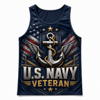 Veteran Running Tank Top - U.S. Navy Anchor Tech Running Singlet
