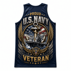 Veteran Running Tank Top - U.S. Navy Anchor Tech Running Singlet