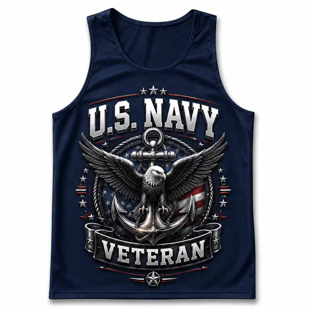Veteran Running Tank Top - U.S. Navy Veteran Tech Running Singlet