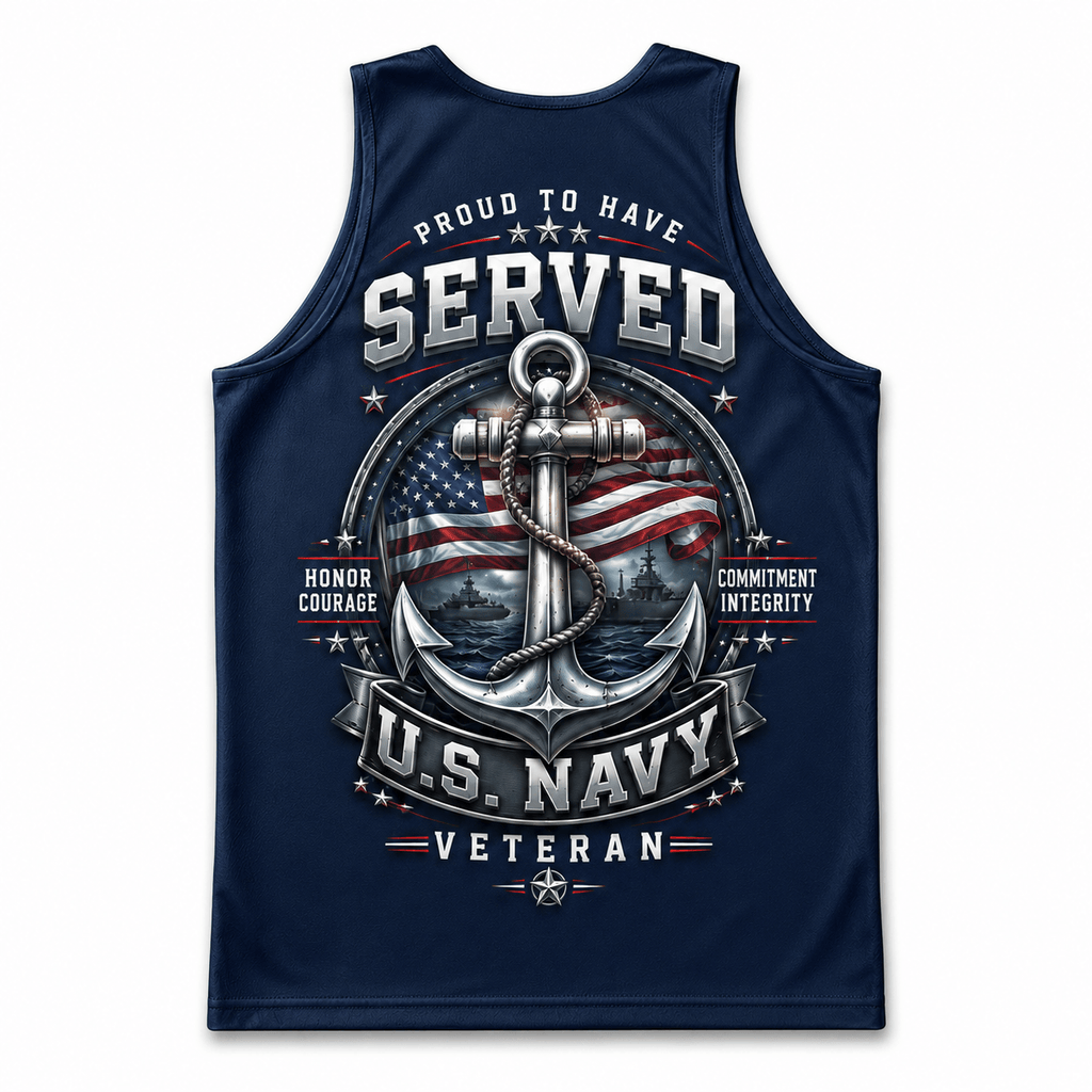 Veteran Running Tank Top - U.S. Navy Veteran Tech Running Singlet