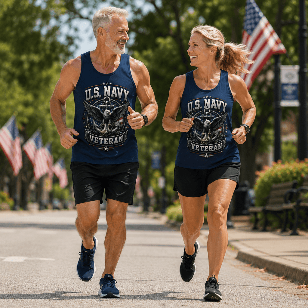 Veteran Running Tank Top - U.S. Navy Veteran Tech Running Singlet