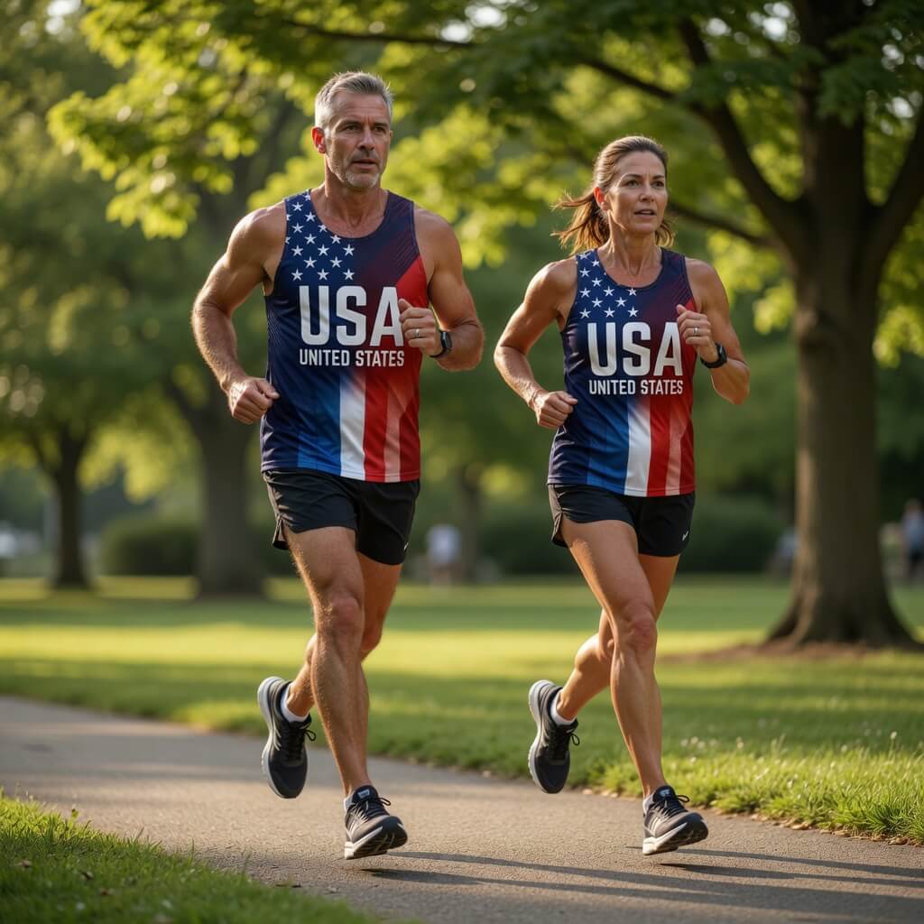 USA Colors Tech Running Tank Top