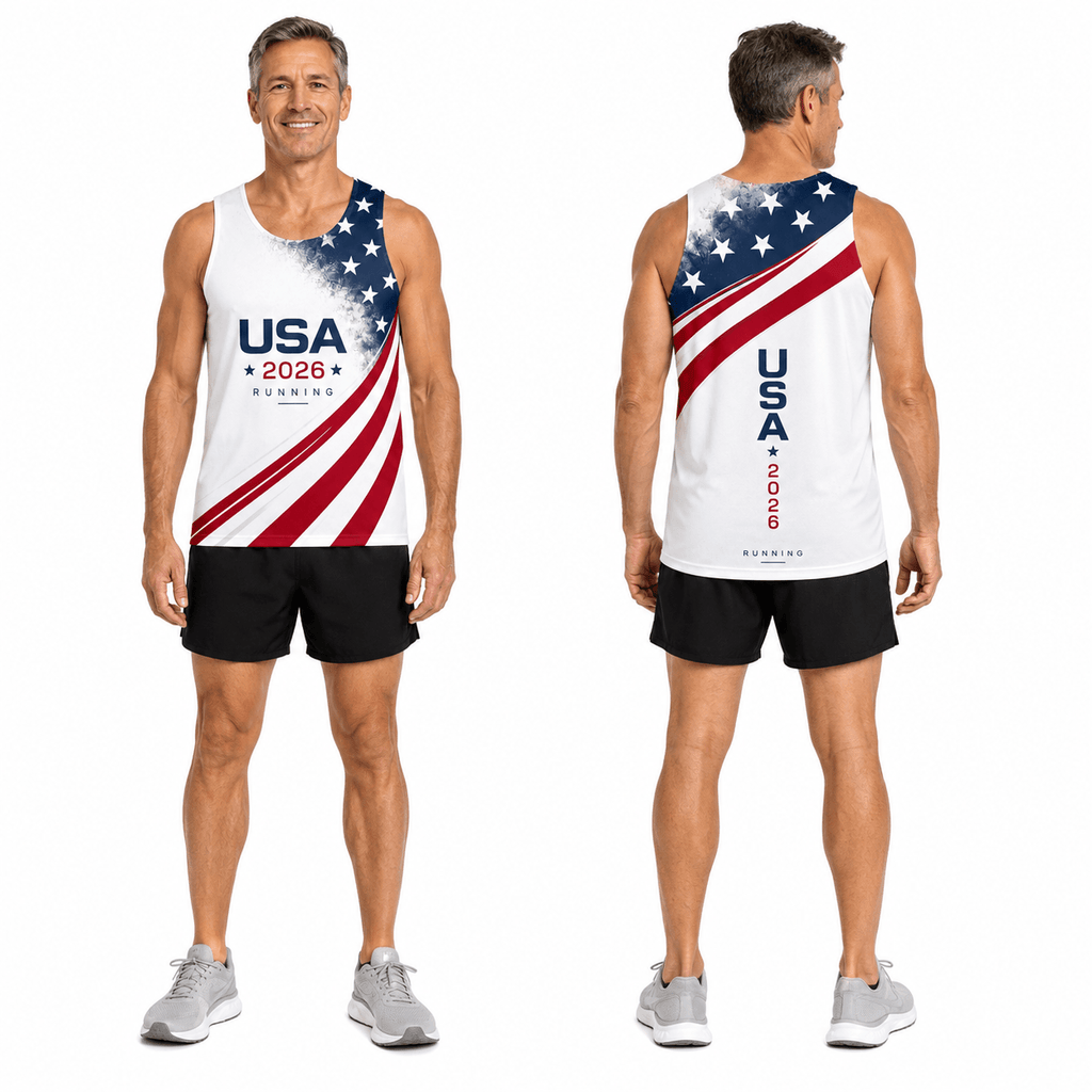 USA Running Tank Top 2026 American Flag Running Singlet for Men and Women