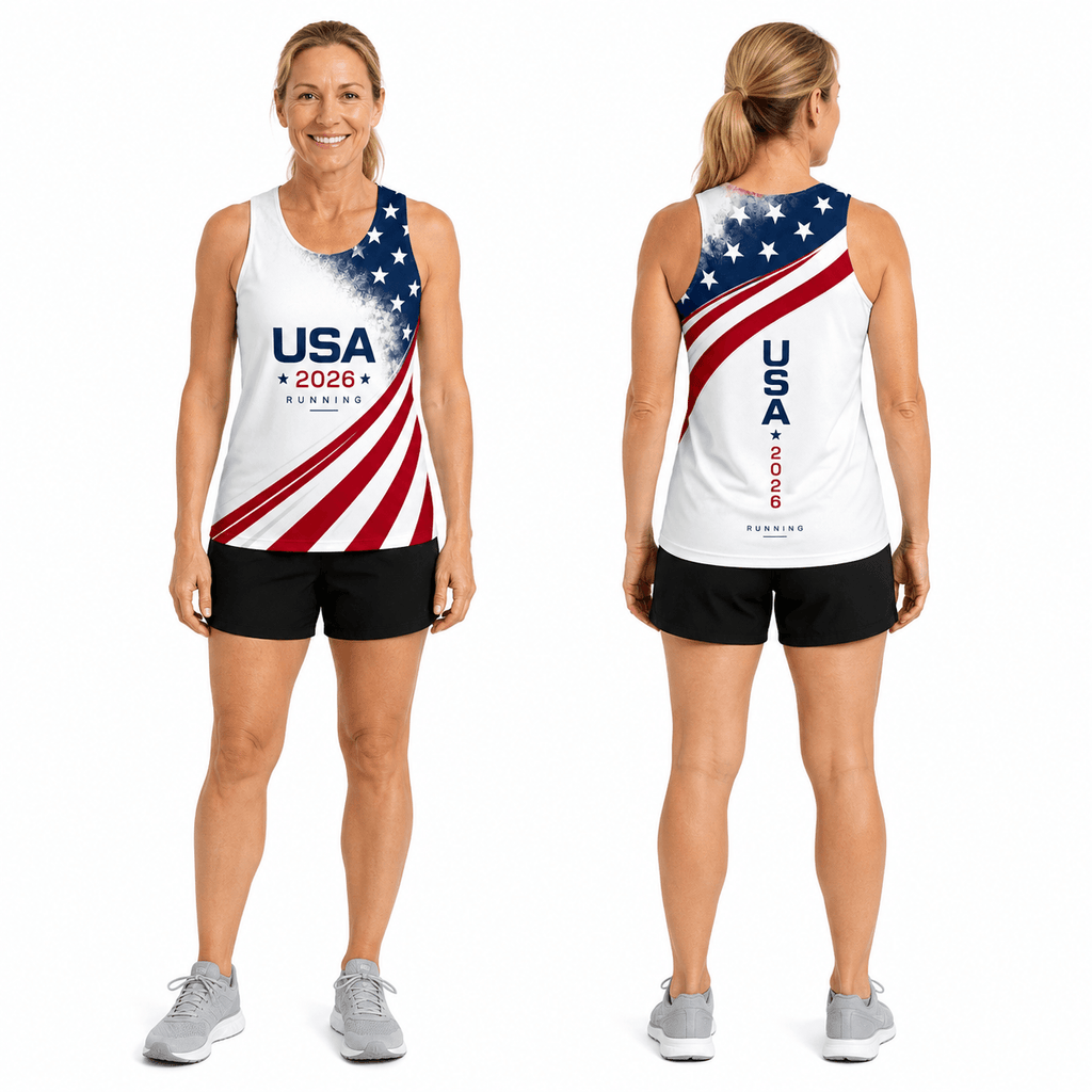 USA Running Tank Top 2026 American Flag Running Singlet for Men and Women