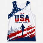 USA Running Tank Top Run Proud Live Free Runner Running Singlet for Men and Women