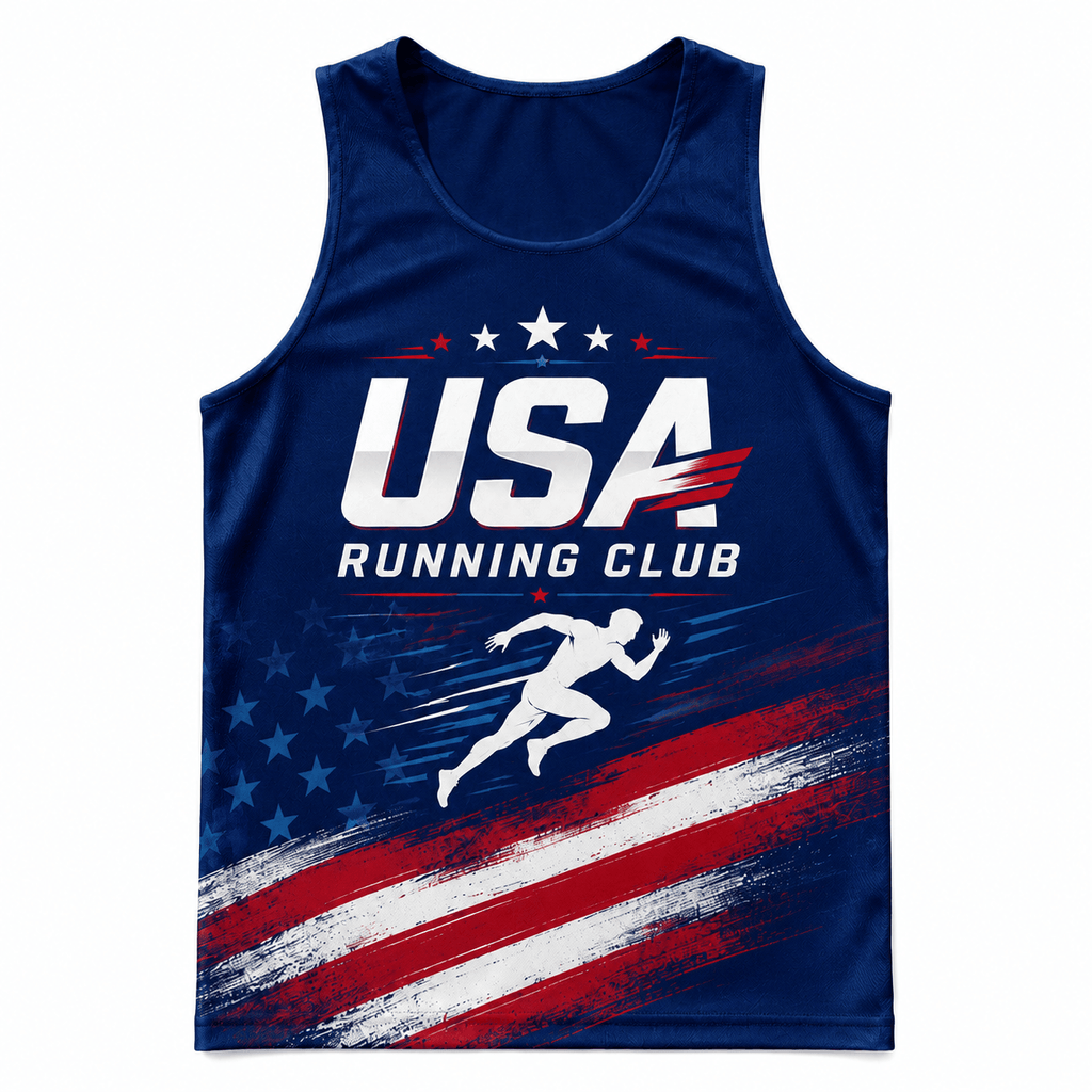 USA Running Tank Top USA Running Club Running Singlet for Men and Women