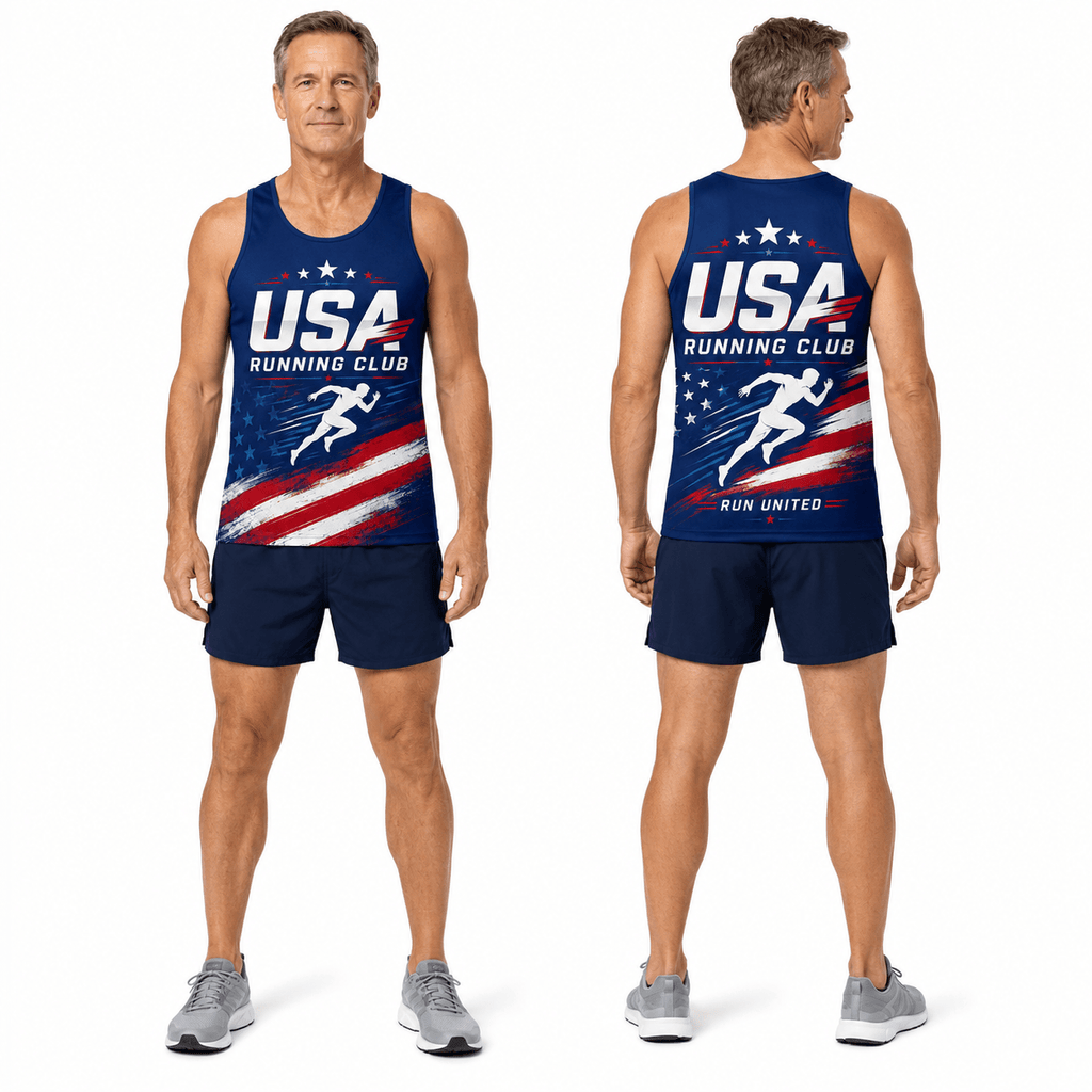 USA Running Tank Top USA Running Club Running Singlet for Men and Women