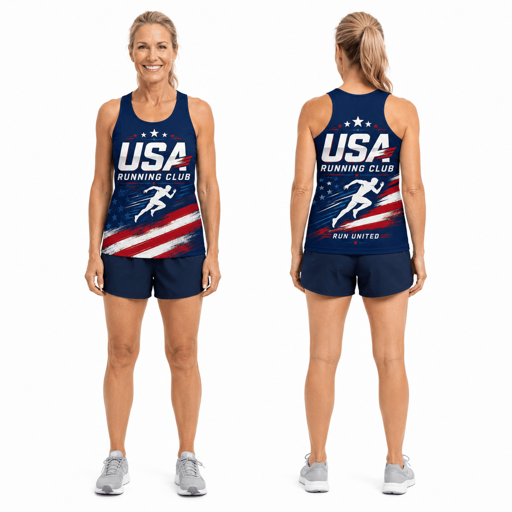 USA Running Tank Top USA Running Club Running Singlet for Men and Women