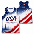 USA Running Tank Top United We Run Strong Running Singlet for Men and Women
