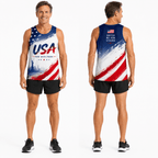 USA Running Tank Top United We Run Strong Running Singlet for Men and Women