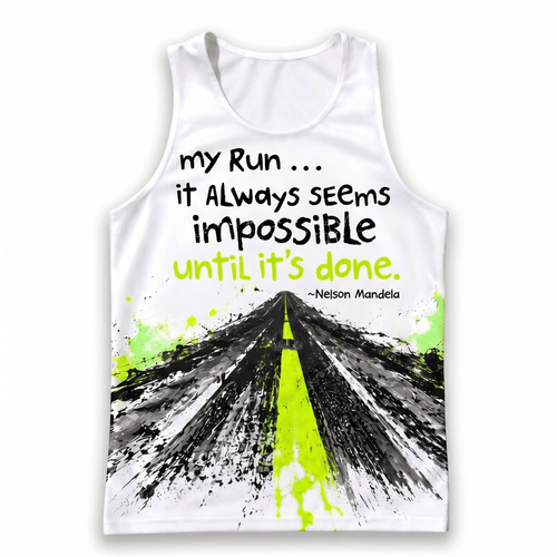 Funny Running Tank Top - Until It's Done Runner Quote Tech Singlet
