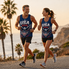 Patriotic Running Tank Top - USA Eagle Tech Singlet