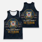 Veteran Running Tank Top - US Coast Guard Veteran V3 Tech Singlet
