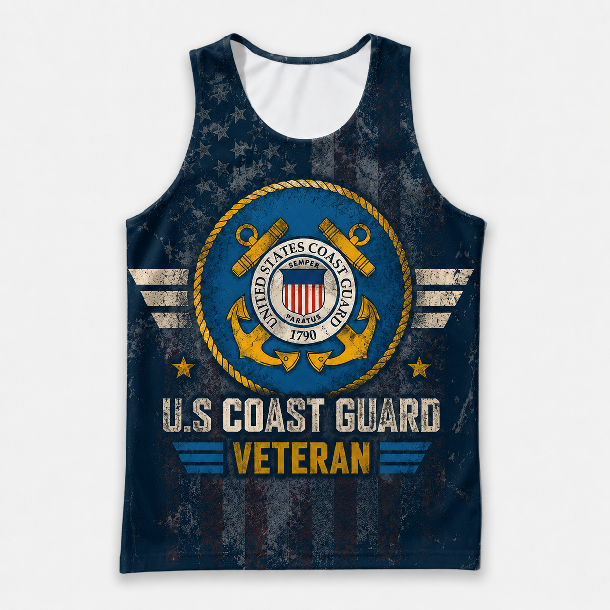 Veteran Running Tank Top - US Coast Guard Veteran Tech Singlet