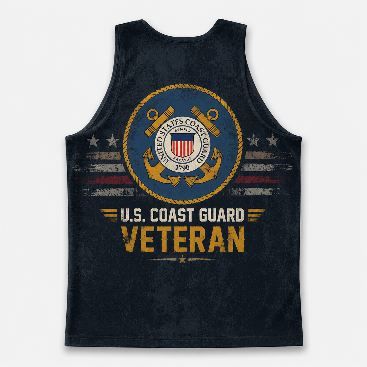 Veteran Running Tank Top - US Coast Guard Veteran V3 Tech Singlet