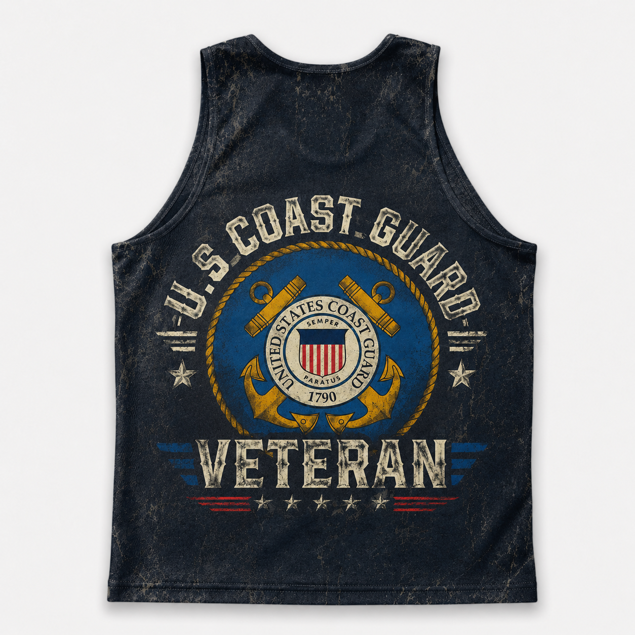 Veteran Running Tank Top - US Coast Guard Veteran V2 Tech Singlet