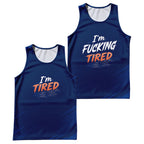 Funny Running Tank Top I'm Tired Couple Running Singlet for Men and Women